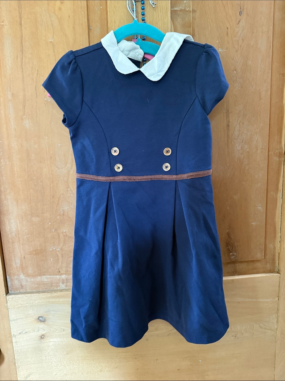 Janie and Jack Navy Dress with White Peter Pan Collar